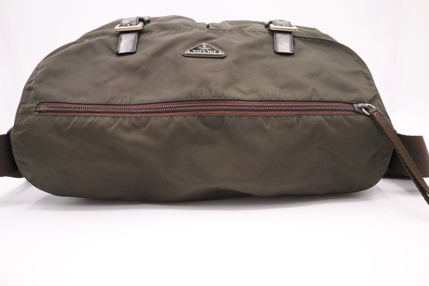 Prada Messenger Bag in Dark Green Nylon