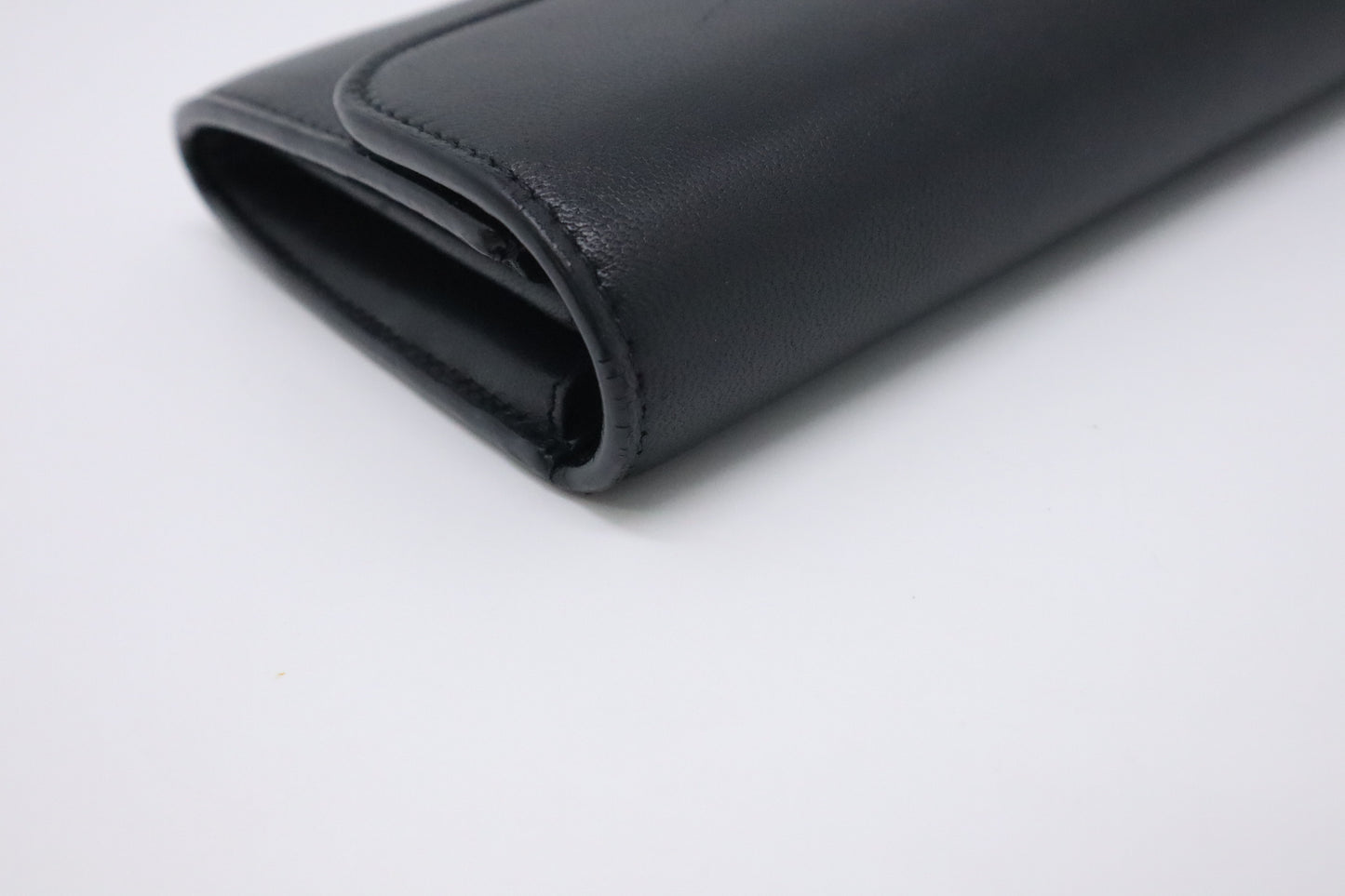 Celine Large Flap Wallet in Black Triomphe Leather