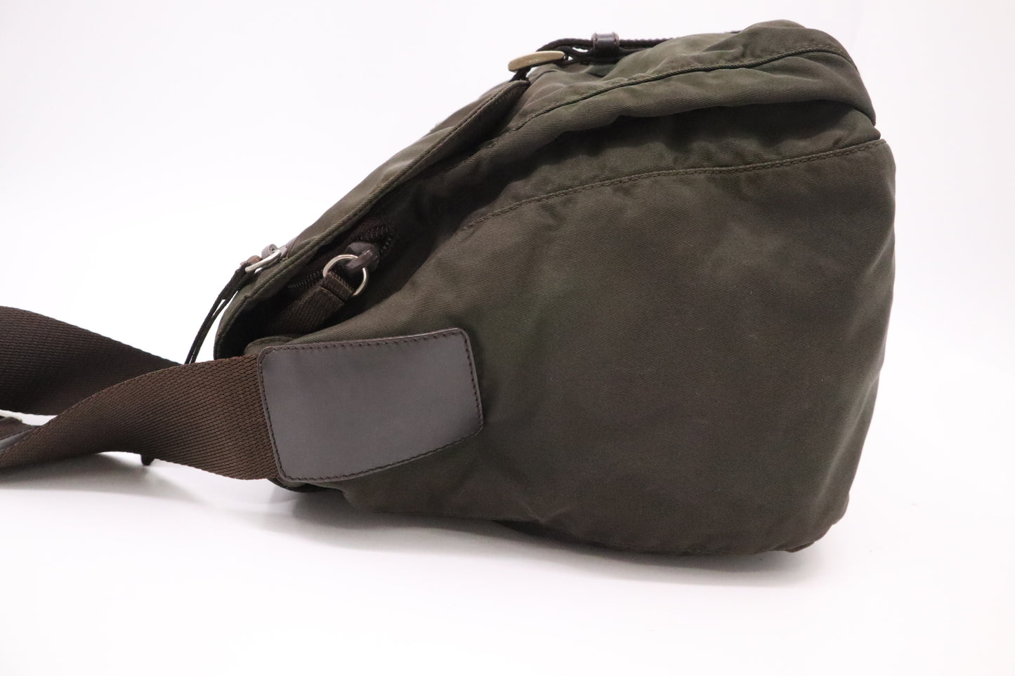 Prada Messenger Bag in Dark Green Nylon