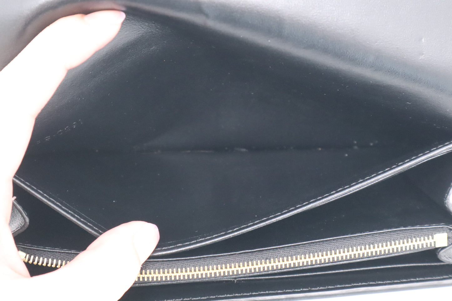 Celine Large Flap Wallet in Black Triomphe Leather
