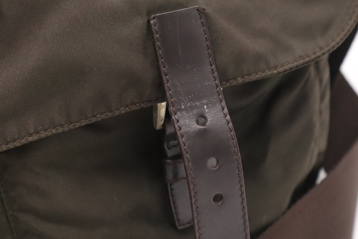 Prada Messenger Bag in Dark Green Nylon