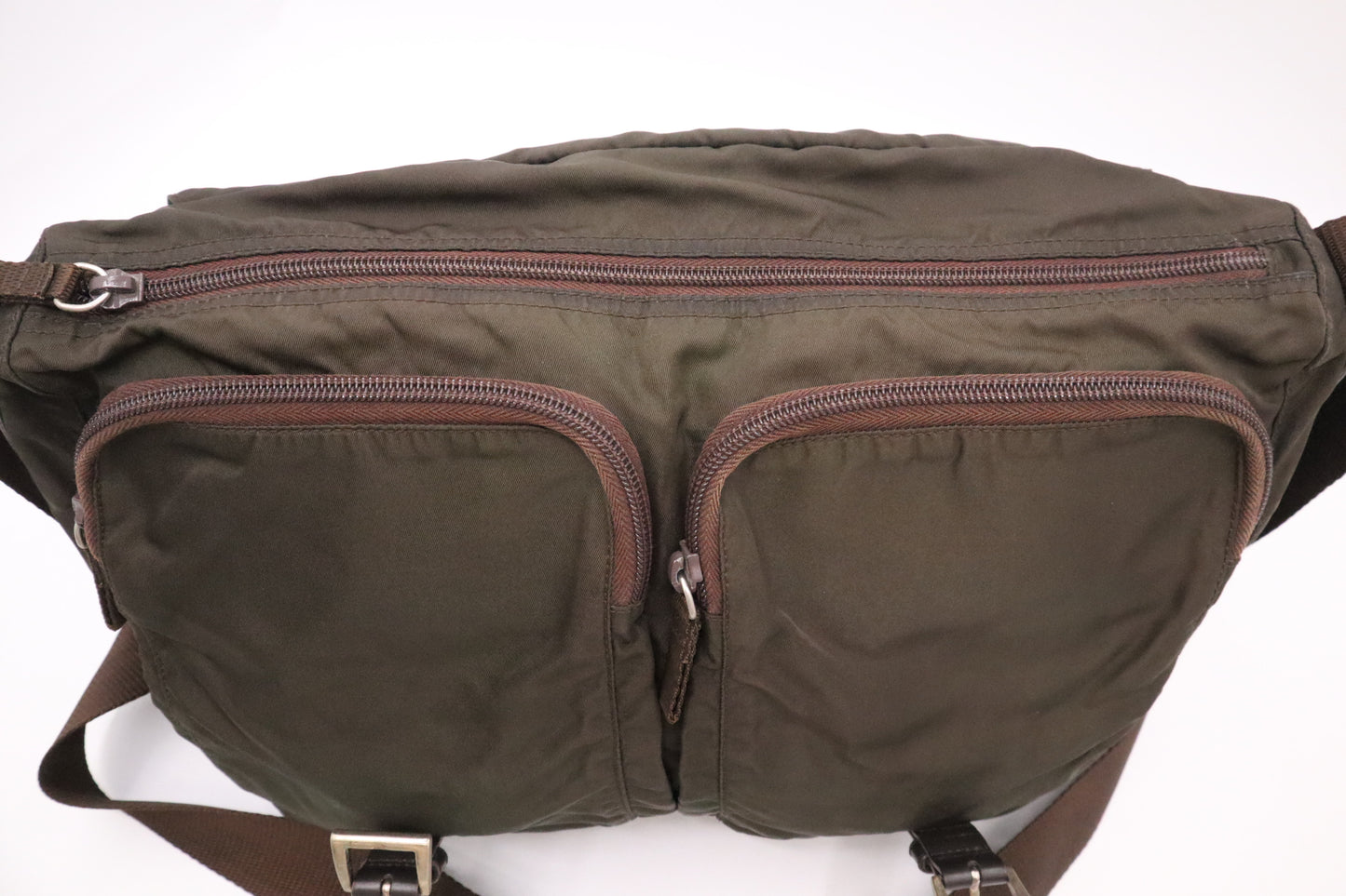 Prada Messenger Bag in Dark Green Nylon
