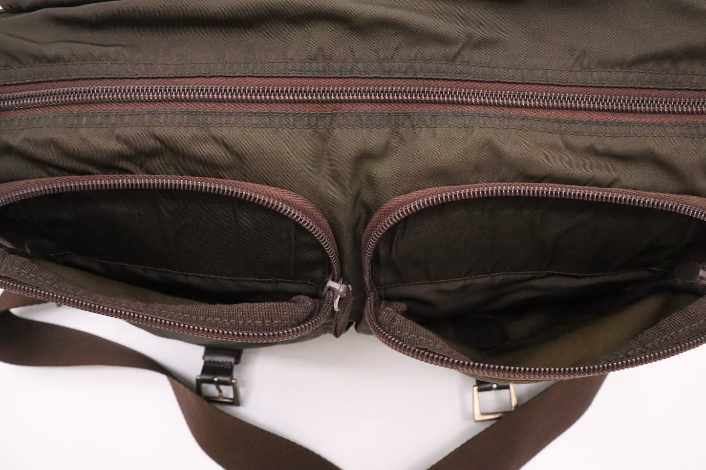 Prada Messenger Bag in Dark Green Nylon