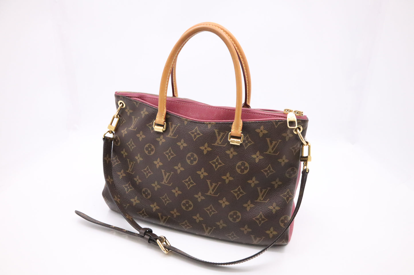 Louis Vuitton Pallas in Pink Leather & Monogram Canvas