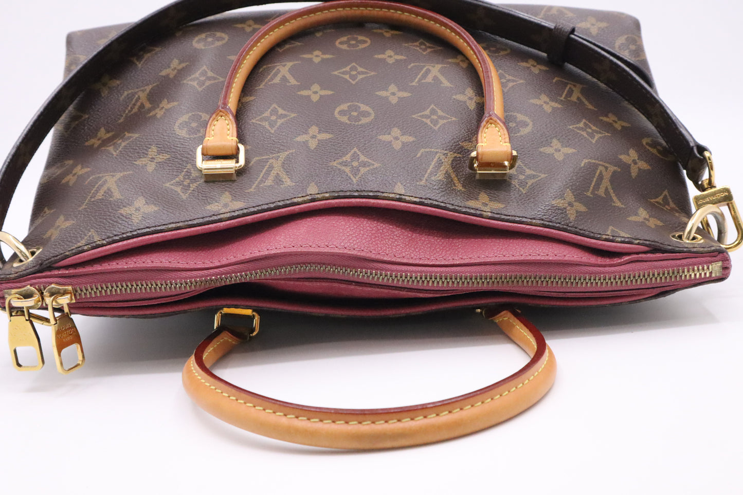 Louis Vuitton Pallas in Pink Leather & Monogram Canvas
