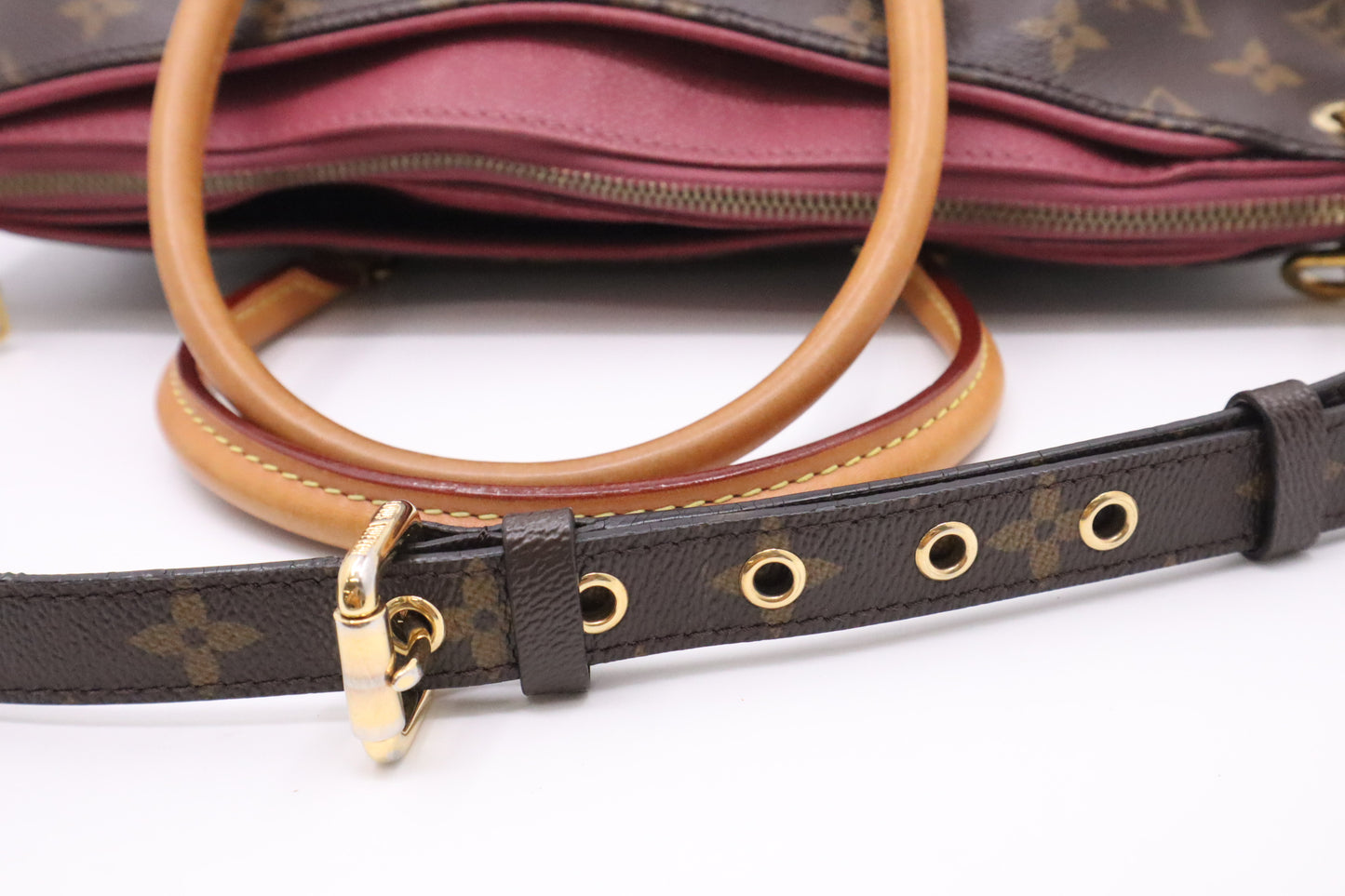 Louis Vuitton Pallas in Pink Leather & Monogram Canvas