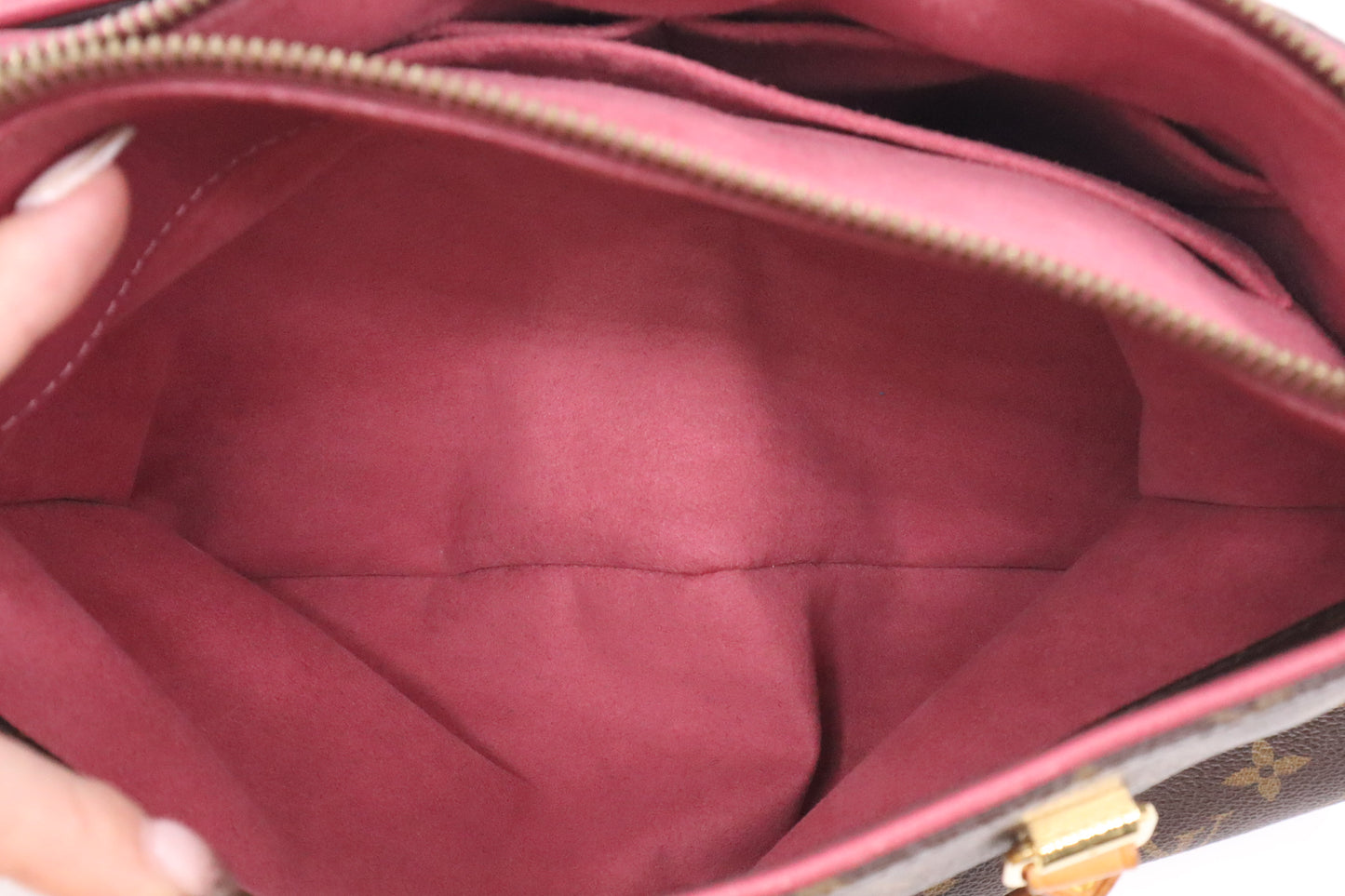 Louis Vuitton Pallas in Pink Leather & Monogram Canvas
