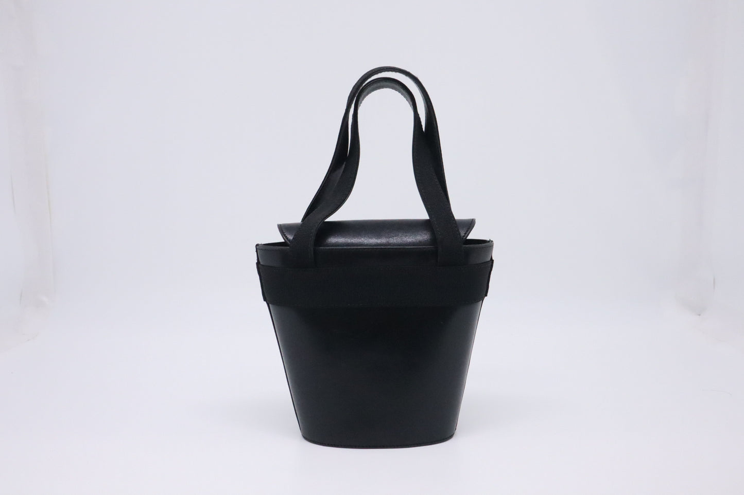 Ferragamo Small Trifolio Handbag in Black Leather