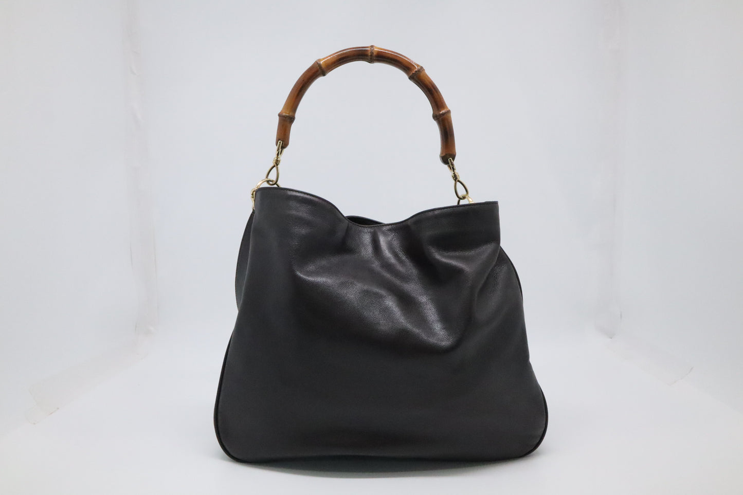 Gucci Bamboo Shoulder Bag in Brown Leather