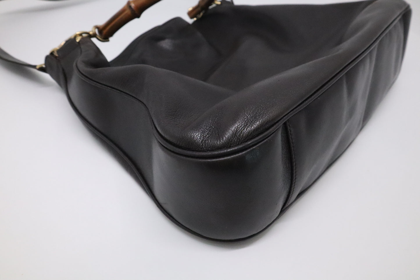Gucci Bamboo Shoulder Bag in Brown Leather
