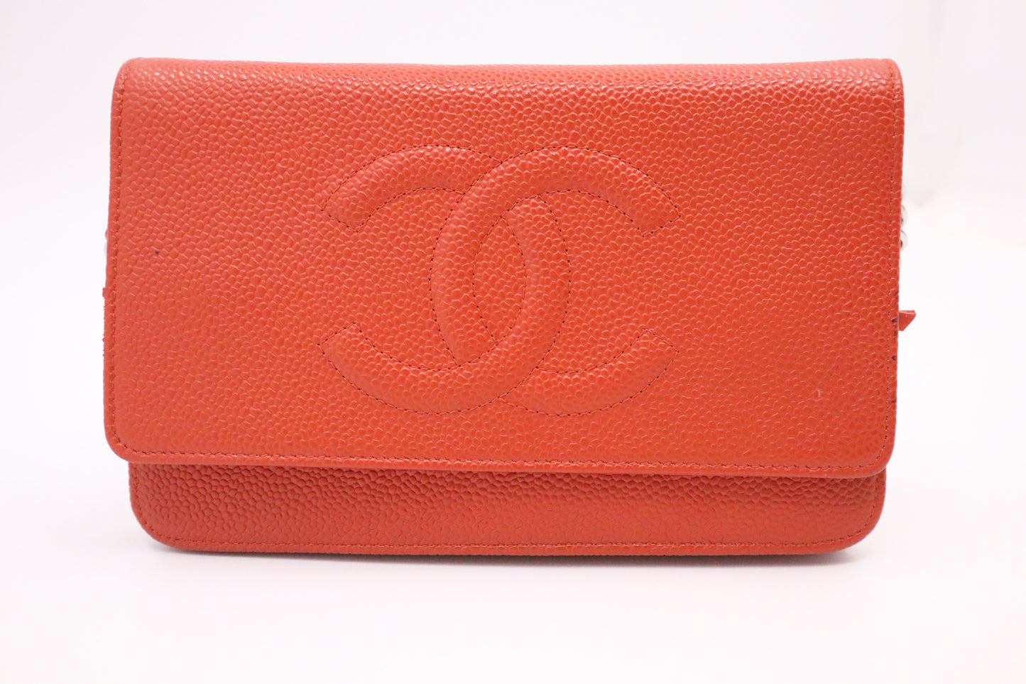 Chanel Wallet on Chain in Orange Caviar Leather