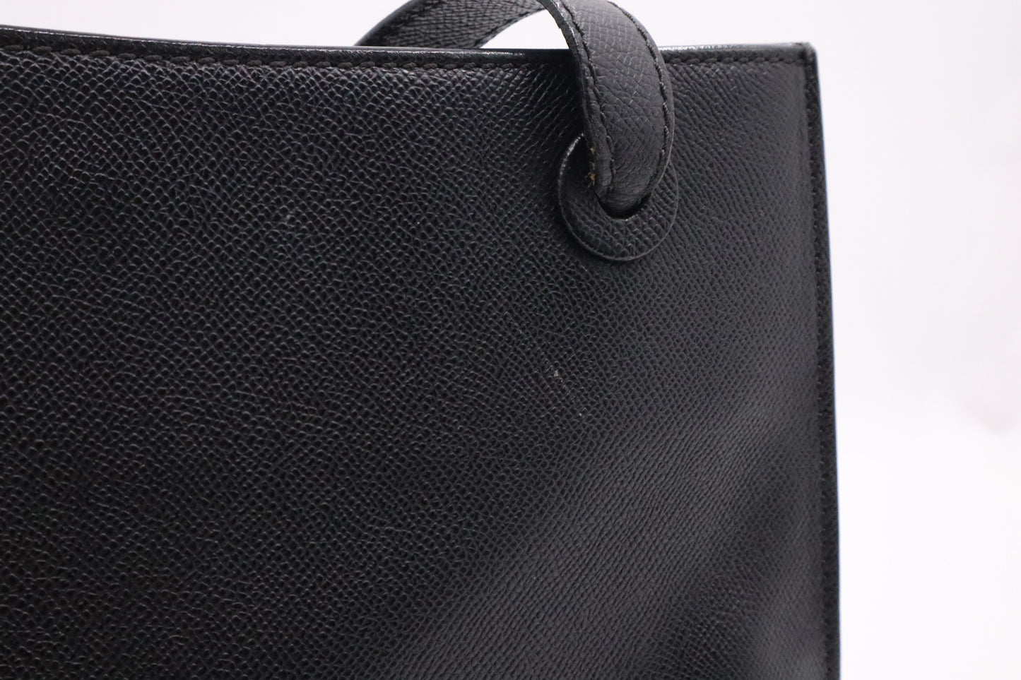 Chanel Logo Shoulder Bag in Black Caviar Leather
