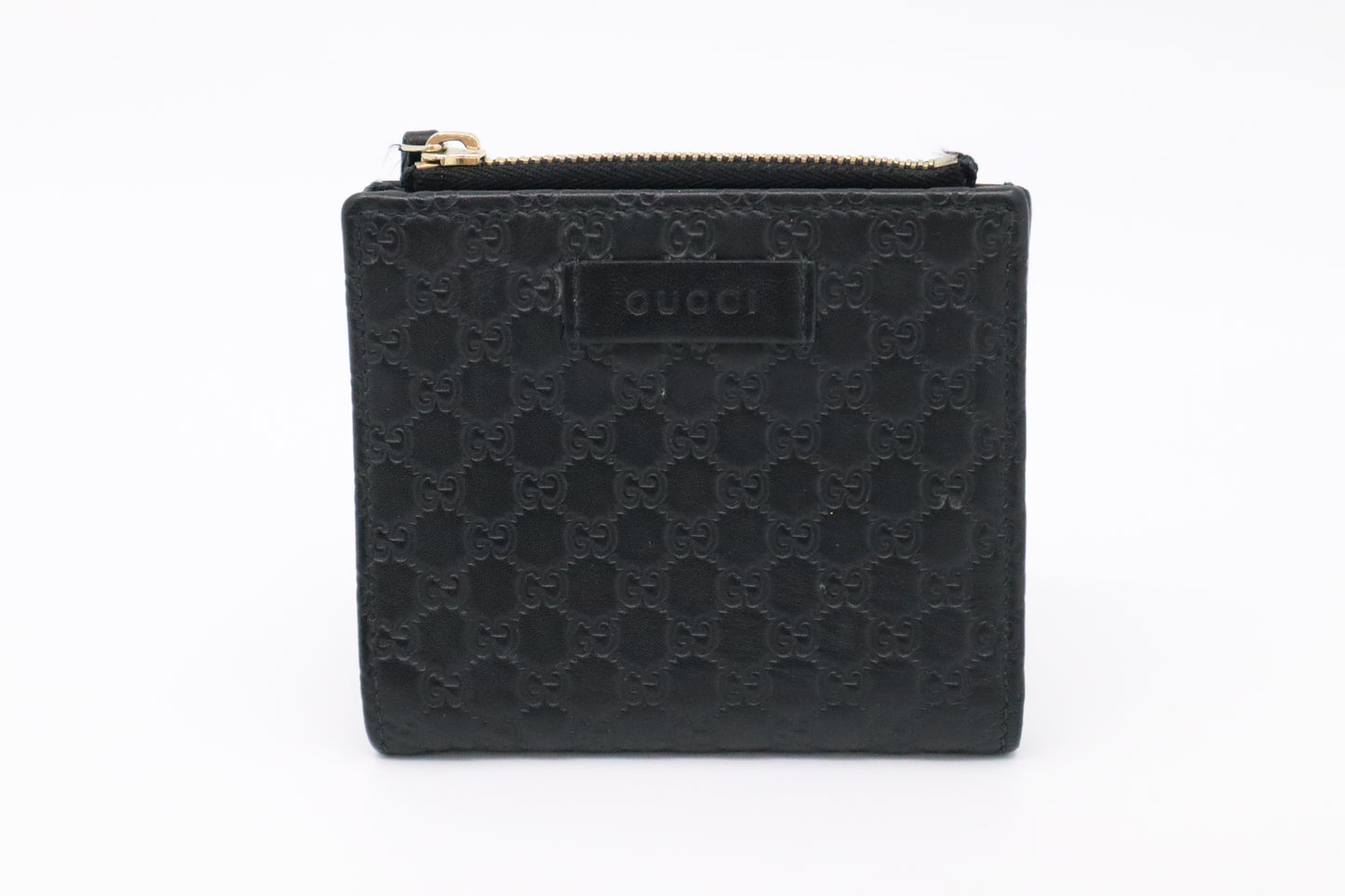 Gucci Compact Wallet in Black Micro Guccissima Leather