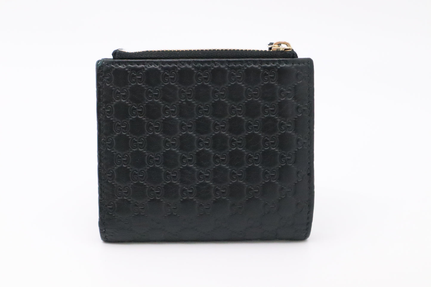 Gucci Compact Wallet in Black Micro Guccissima Leather