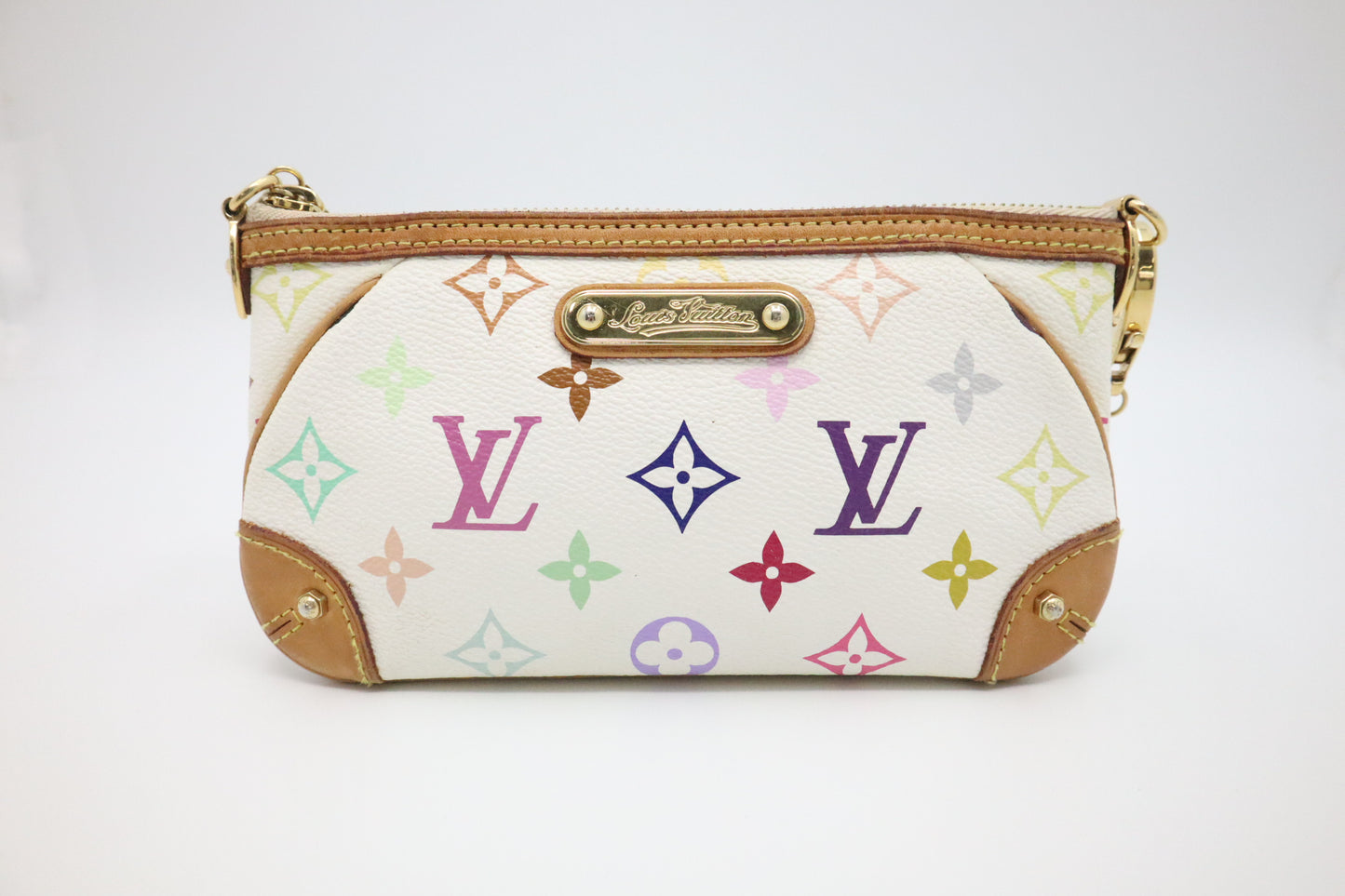 Louis Vuitton Pochette Milla MM in White Multicolor Monogram Canvas