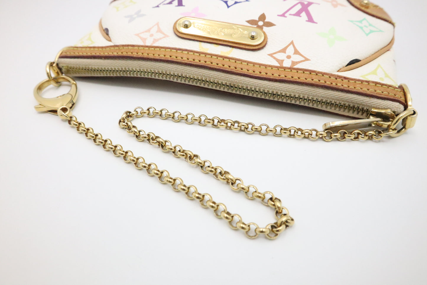 Louis Vuitton Pochette Milla MM in White Multicolor Monogram Canvas