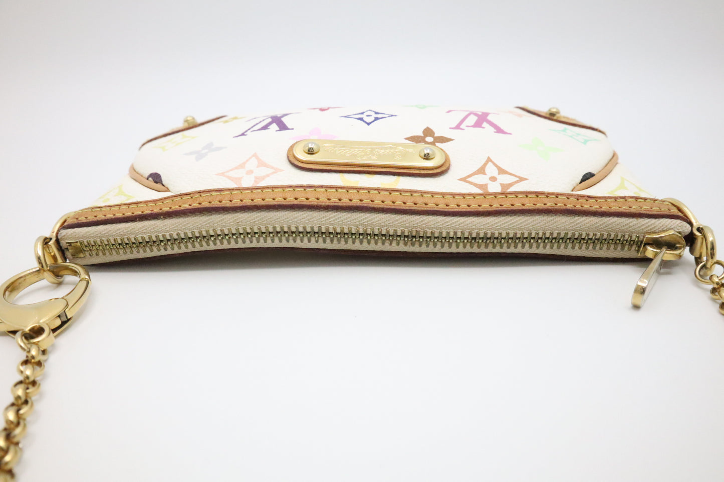 Louis Vuitton Pochette Milla MM in White Multicolor Monogram Canvas