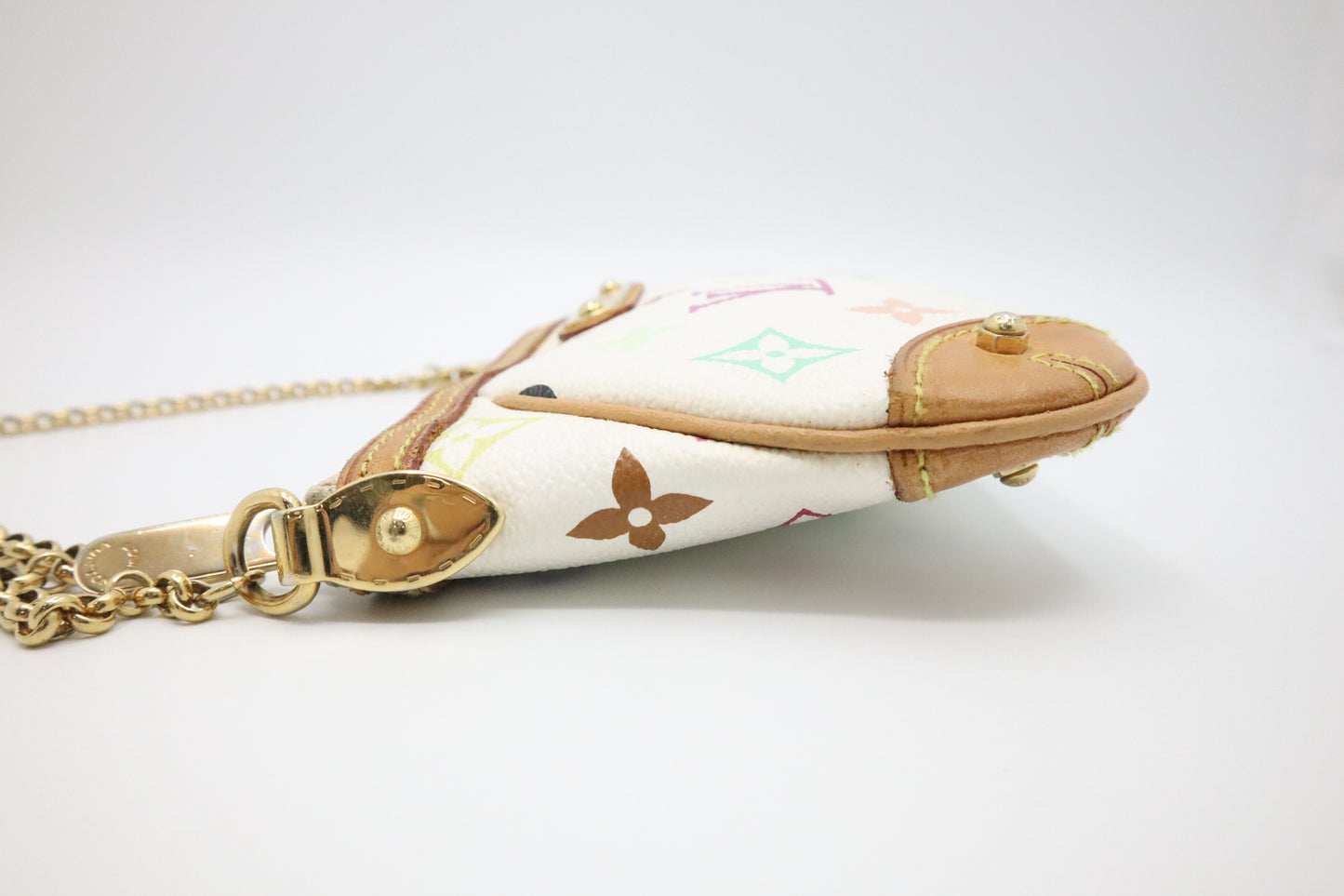 Louis Vuitton Pochette Milla MM in White Multicolor Monogram Canvas