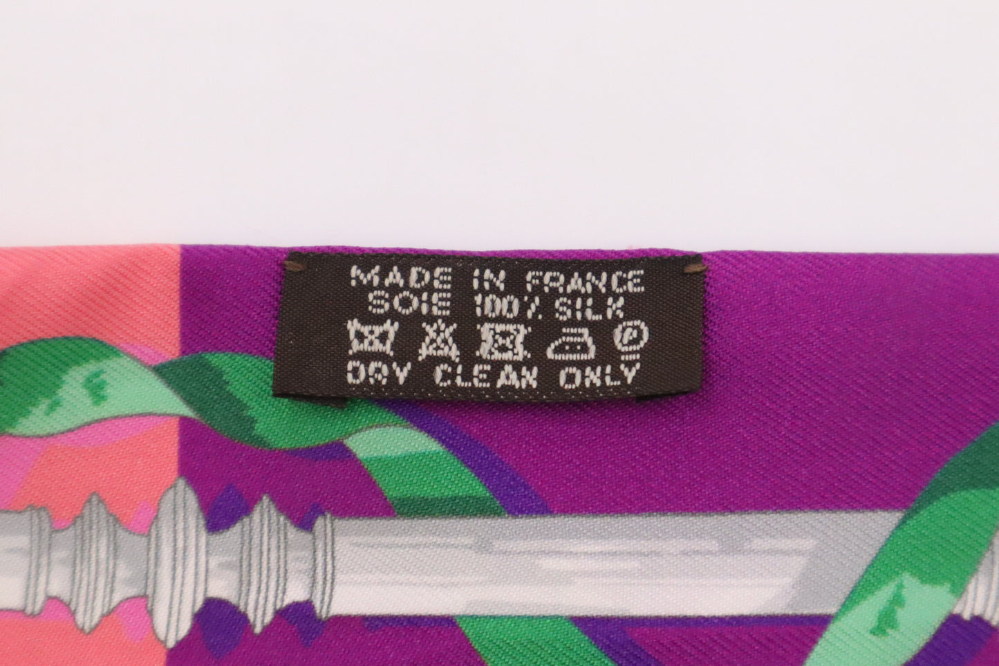 Hermes 'Ferronnerie' Twilly in Pink, Purple, and Orange Silk