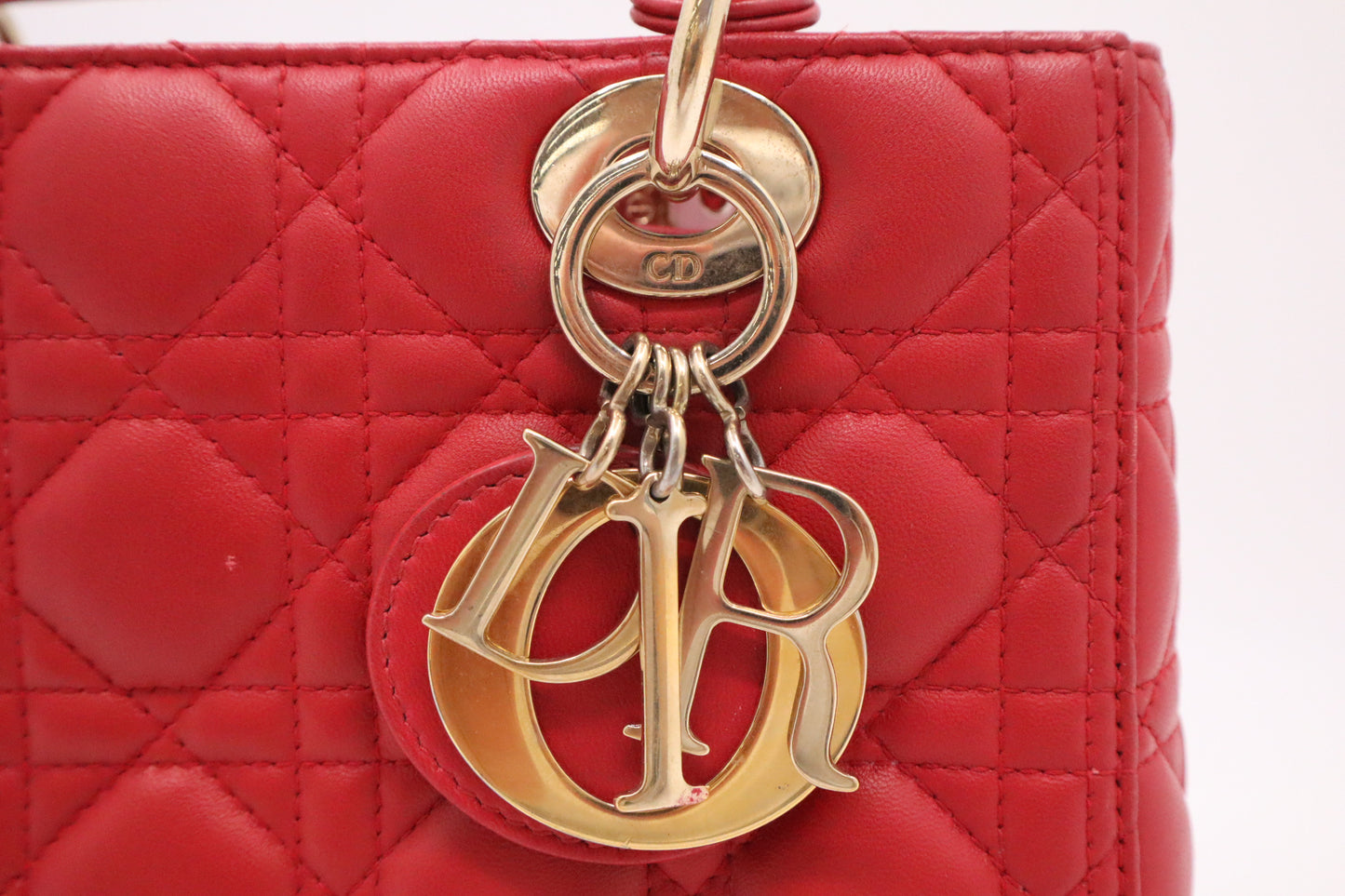 Dior Lady Dior Medium in Red Cannage Leather