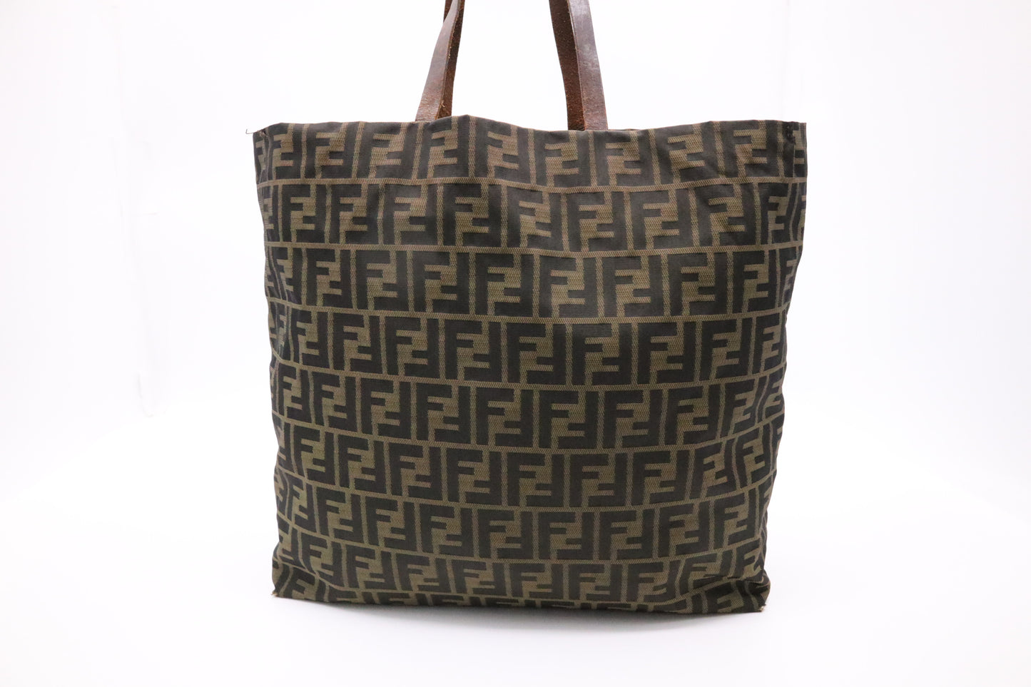 Fendi Tote Bag in Black and Brown Zucca Canvas