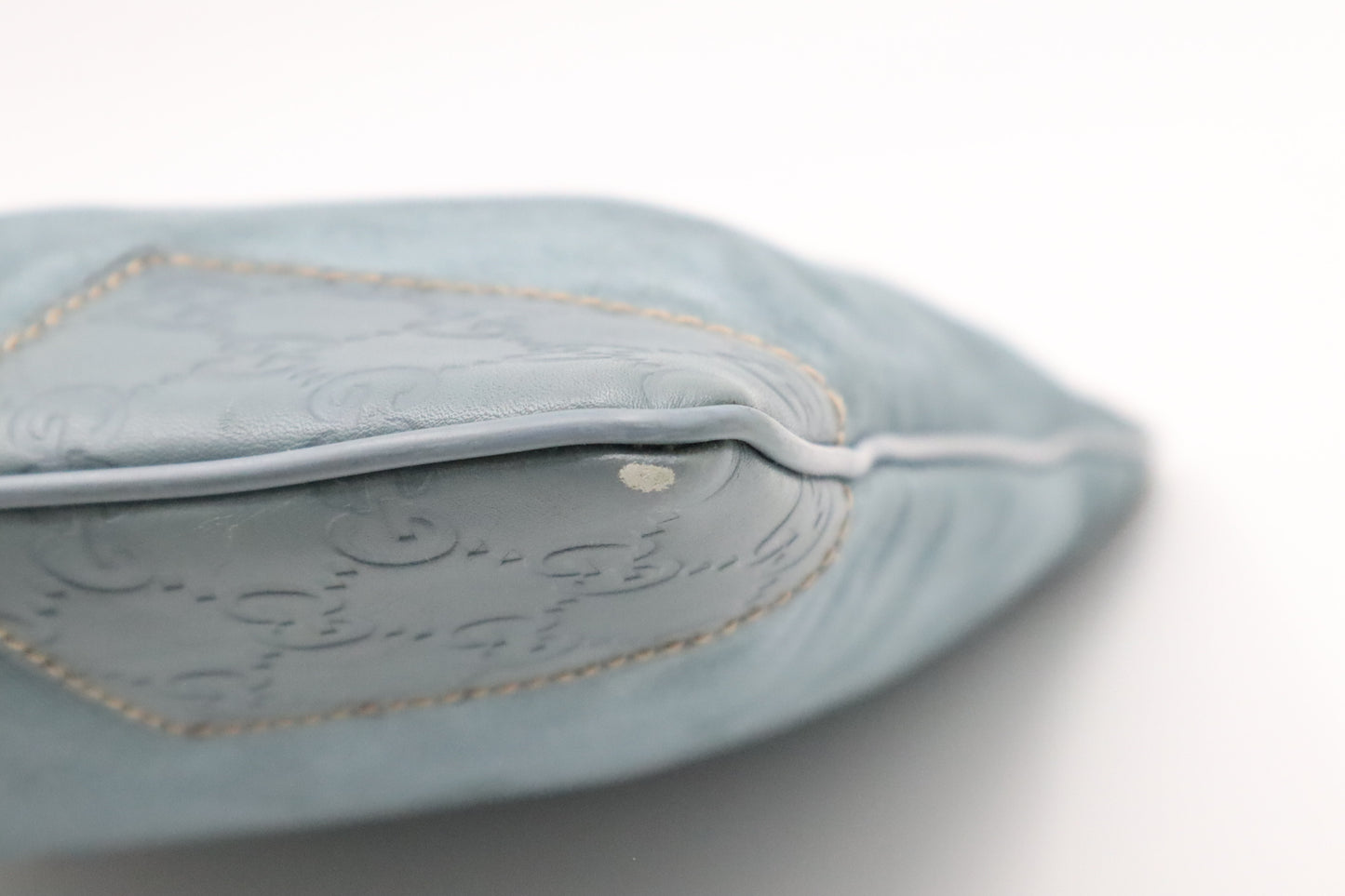 Gucci Crossbody in Light Blue Canvas & Guccissima Leather