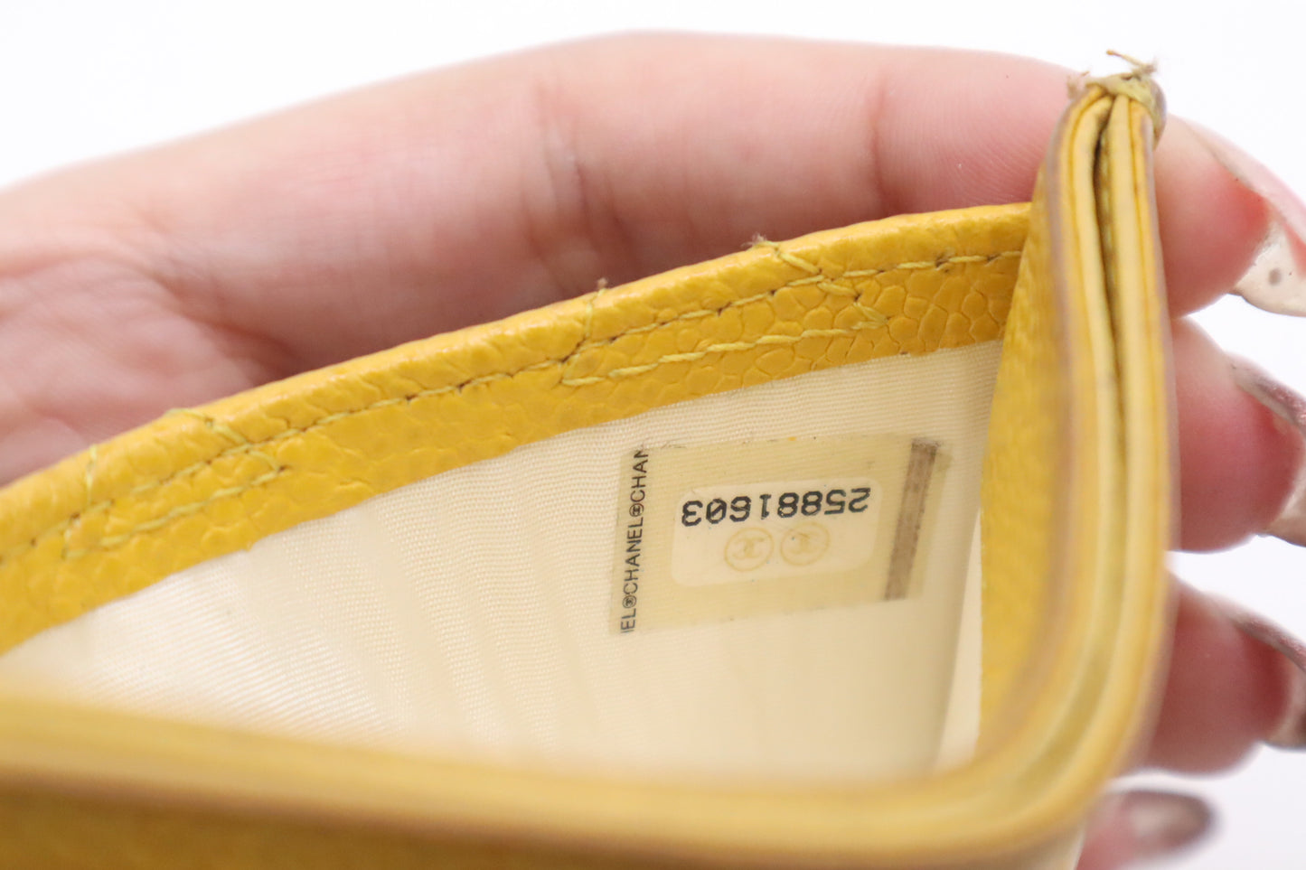 Chanel Card Case in Yellow Caviar Leather