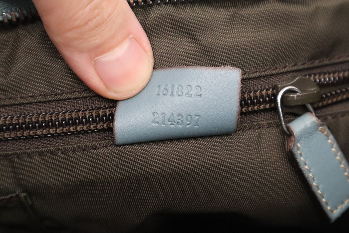 Gucci Crossbody in Light Blue Canvas & Guccissima Leather