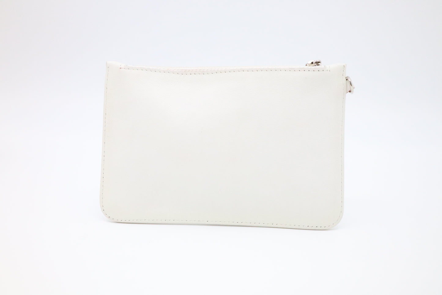 Chanel Timeless CC Pouch in White Leather