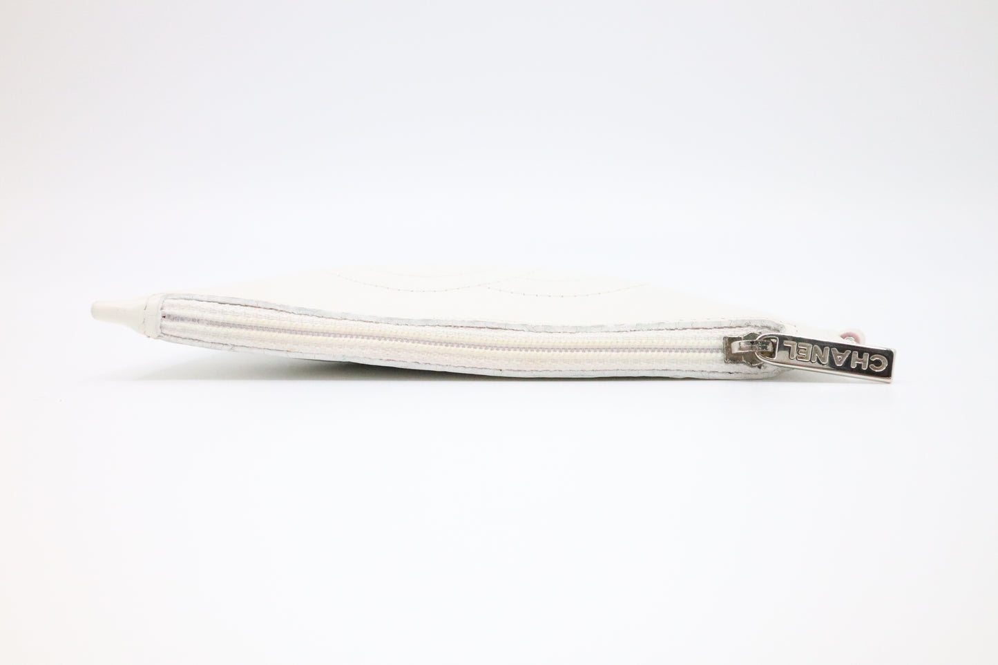 Chanel Timeless CC Pouch in White Leather
