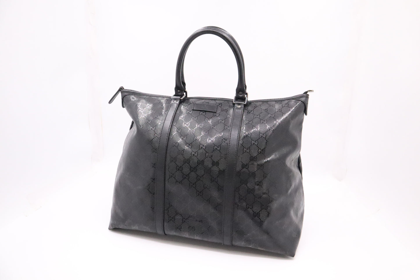 Gucci Boston Bag in Black Imprime Canvas
