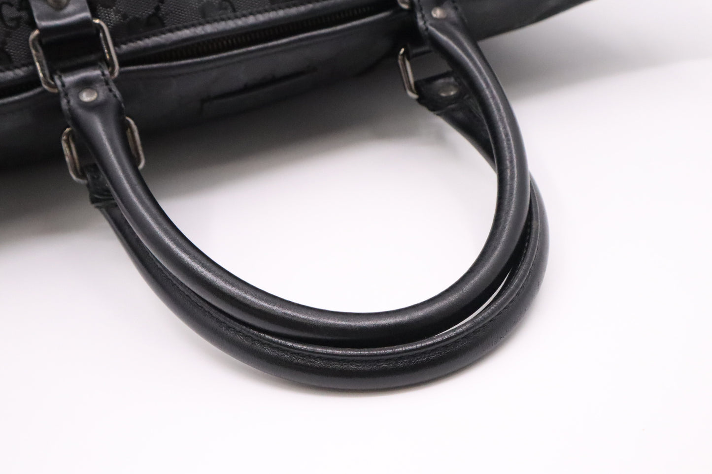 Gucci Boston Bag in Black Imprime Canvas