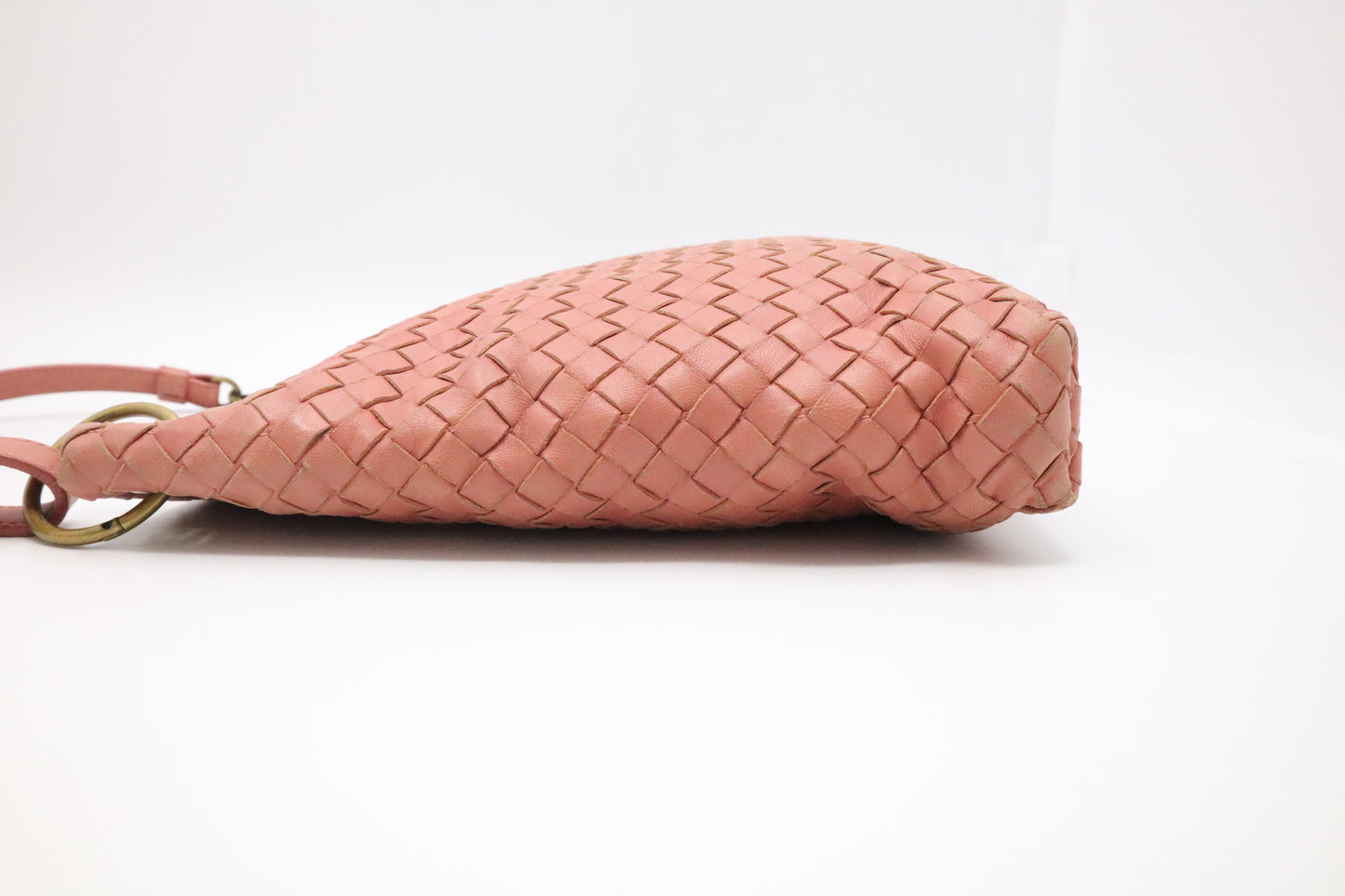 Bottega Veneta Crossbody in Salmon Pink Intrecciato Leather