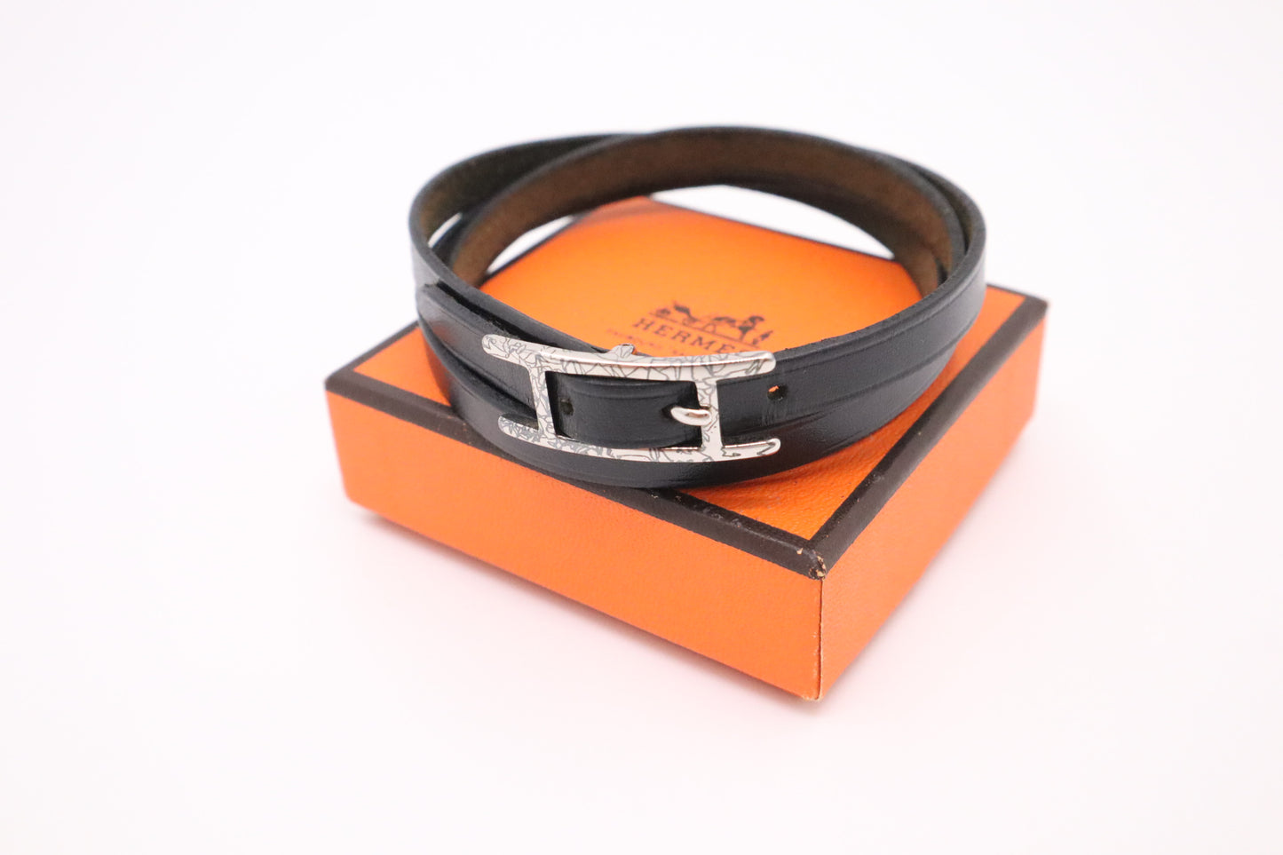 Hermes Bracelet in Black leather