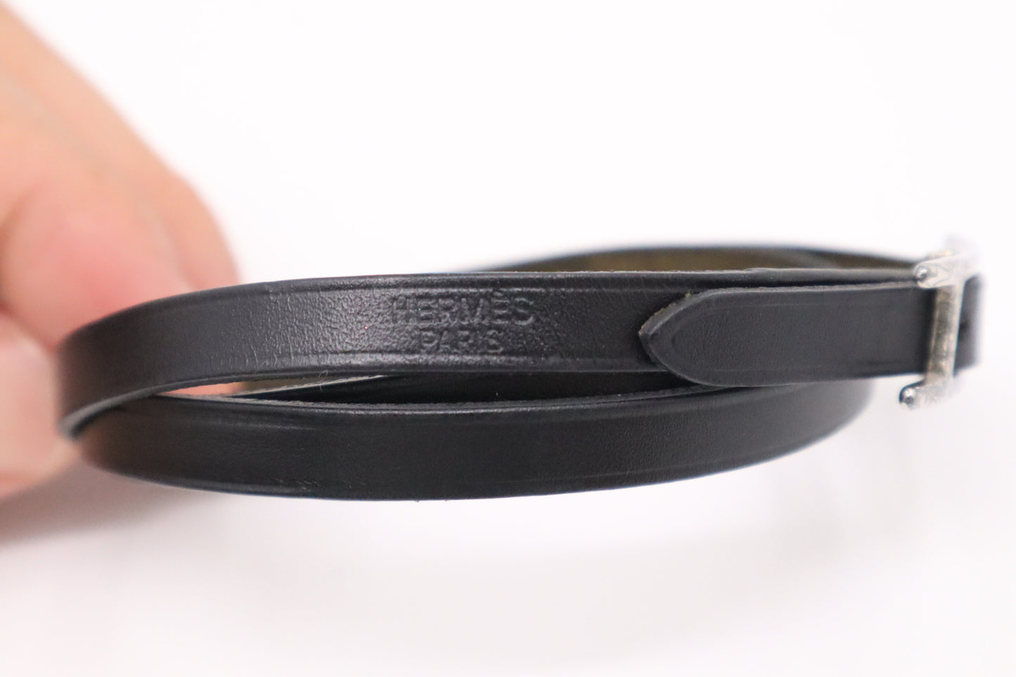 Hermes Bracelet in Black leather