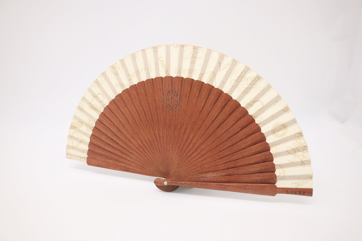 Loewe Folding Fan in Brown and Cream
