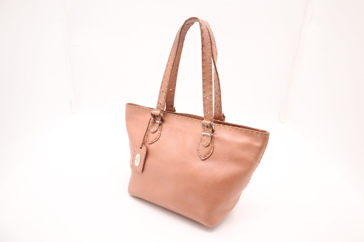 Fendi Tote in Metallic Pink Leather