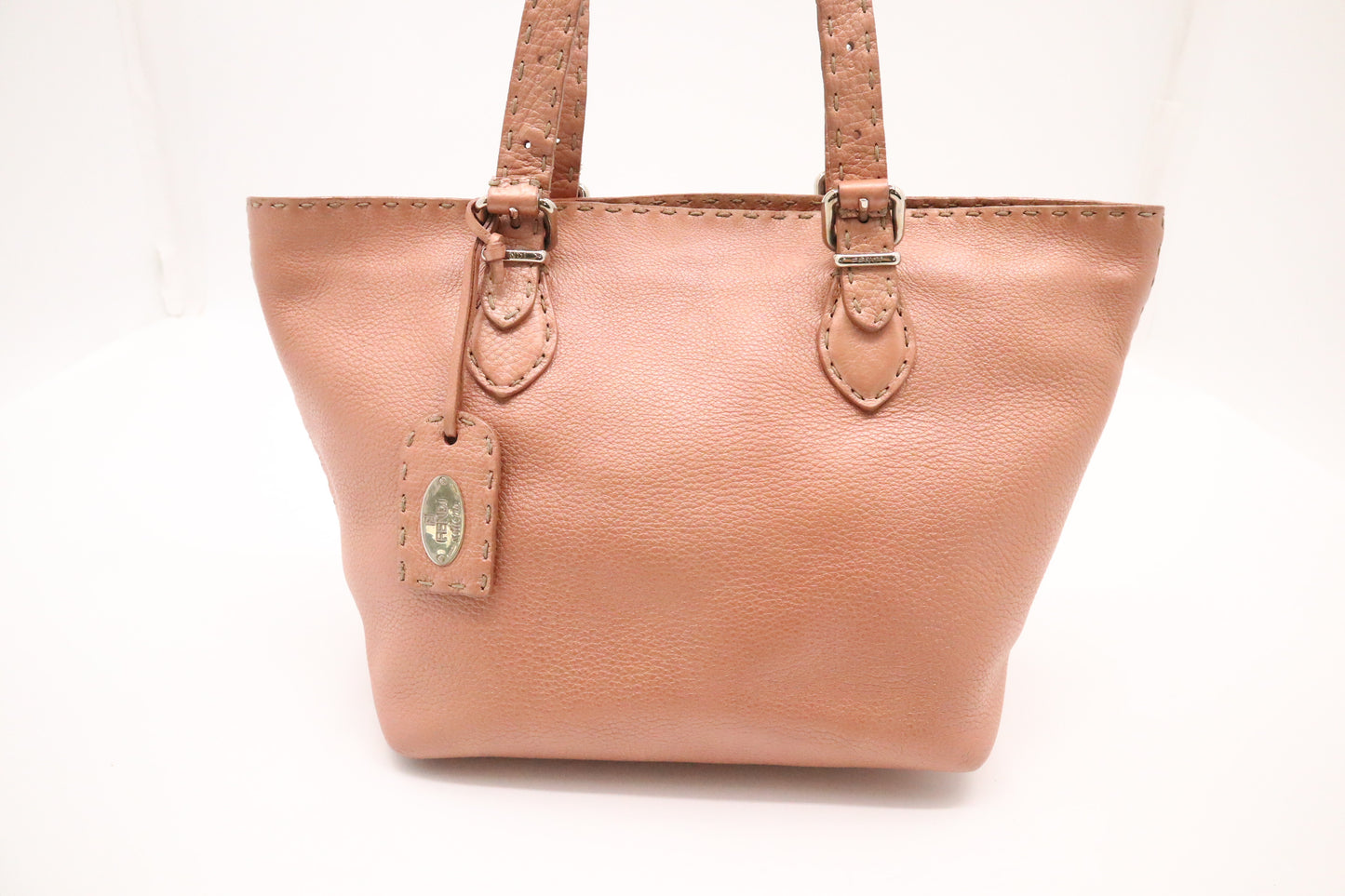 Fendi Tote in Metallic Pink Leather