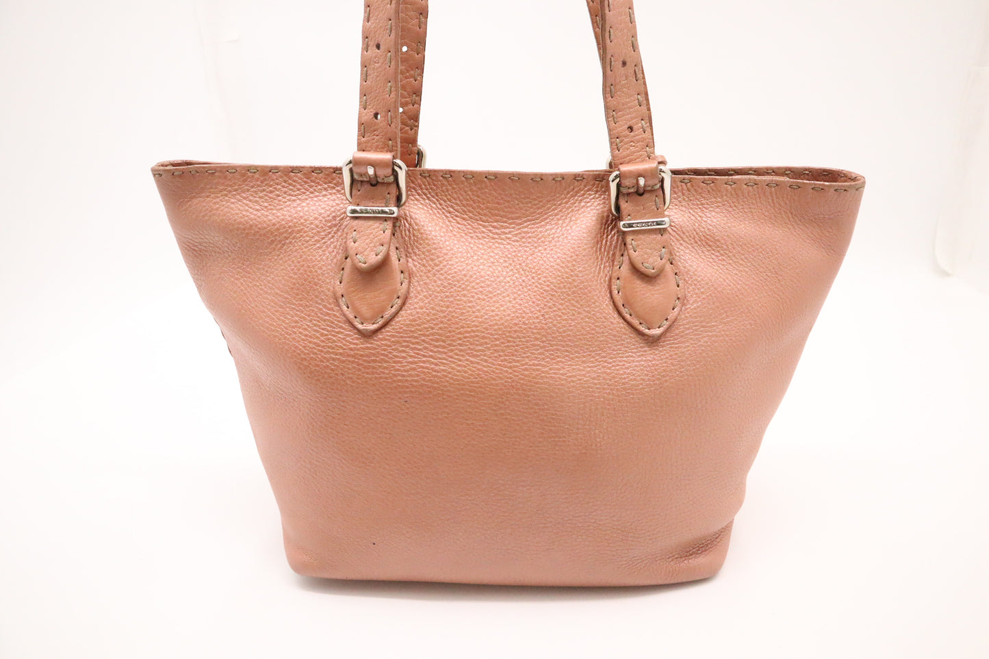 Fendi Tote in Metallic Pink Leather