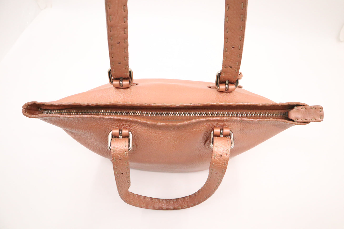 Fendi Tote in Metallic Pink Leather