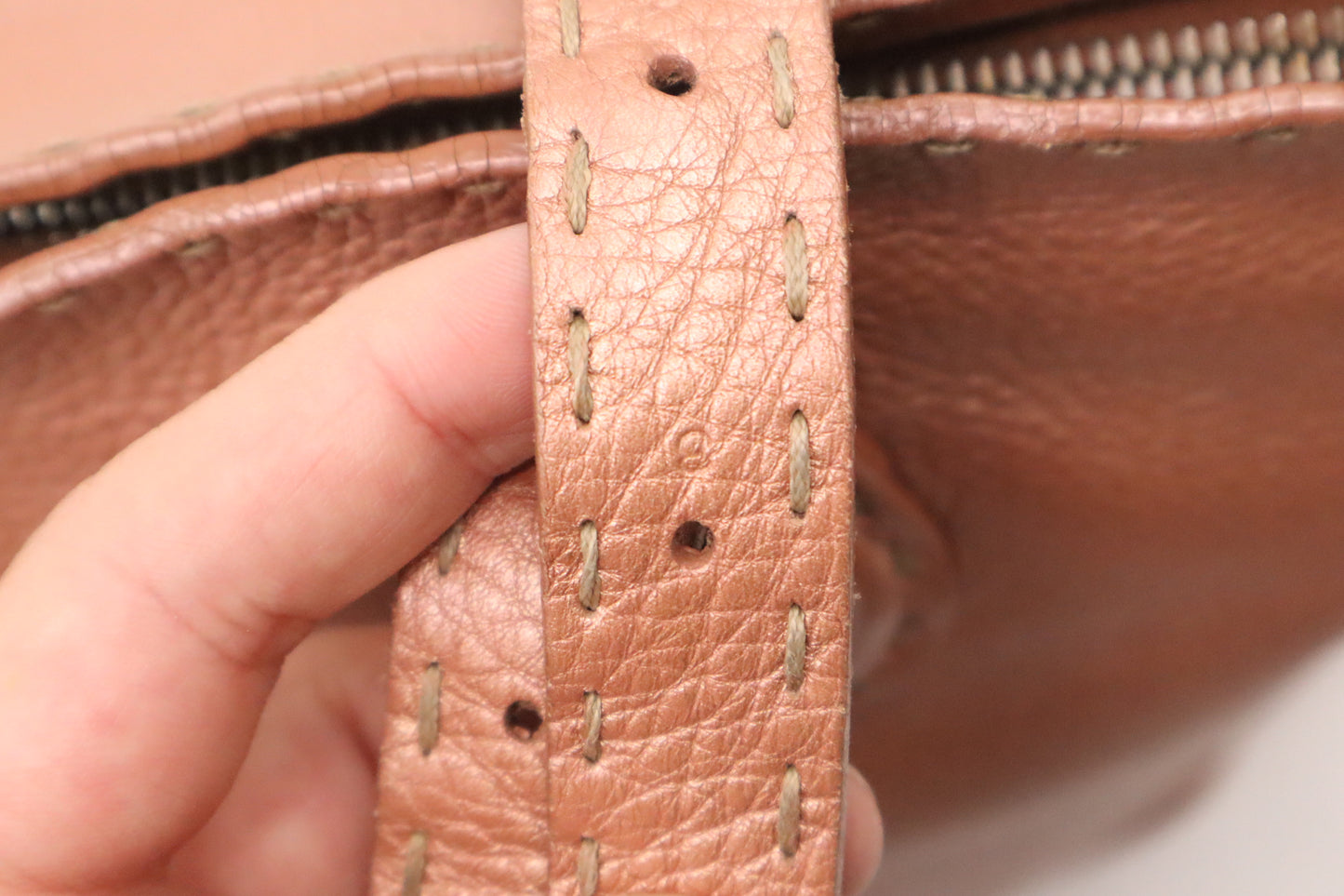 Fendi Tote in Metallic Pink Leather