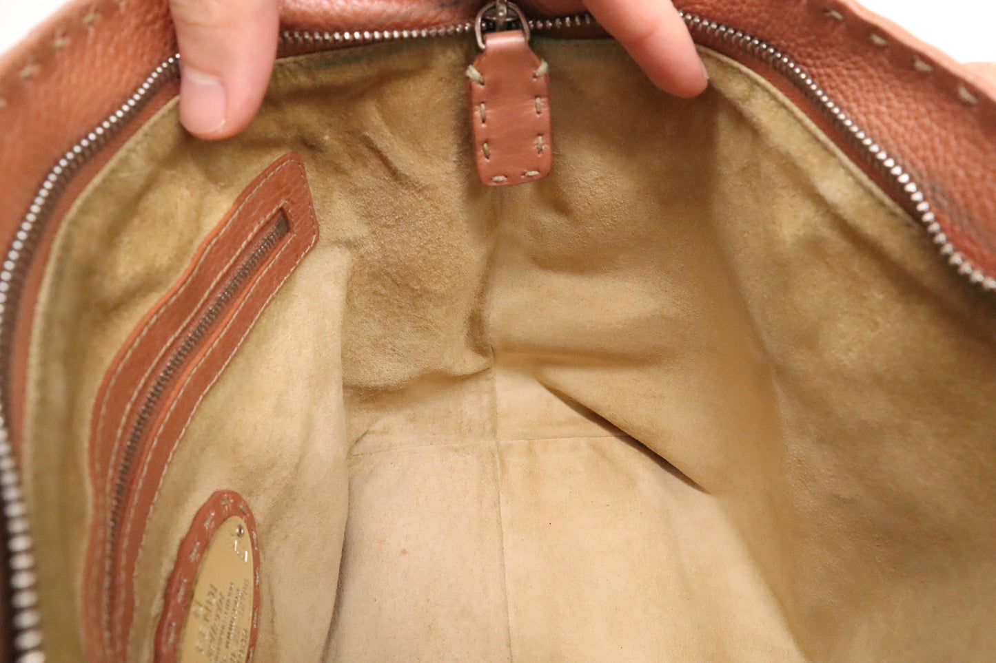 Fendi Tote in Metallic Pink Leather
