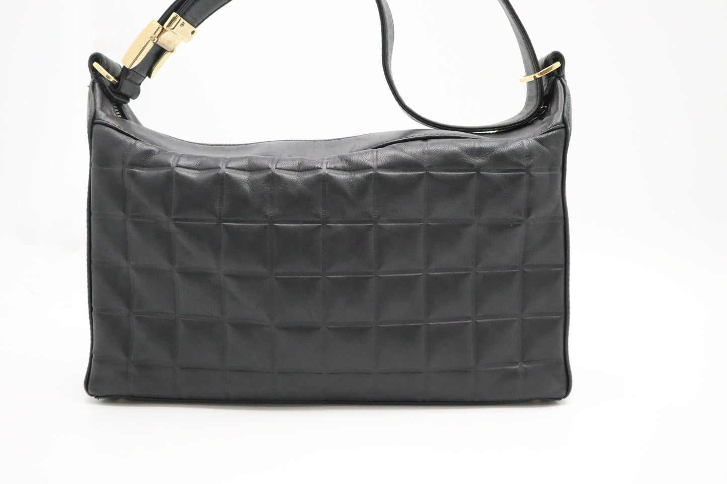 Chanel Chocobar Shoulder Bag in Black Leather