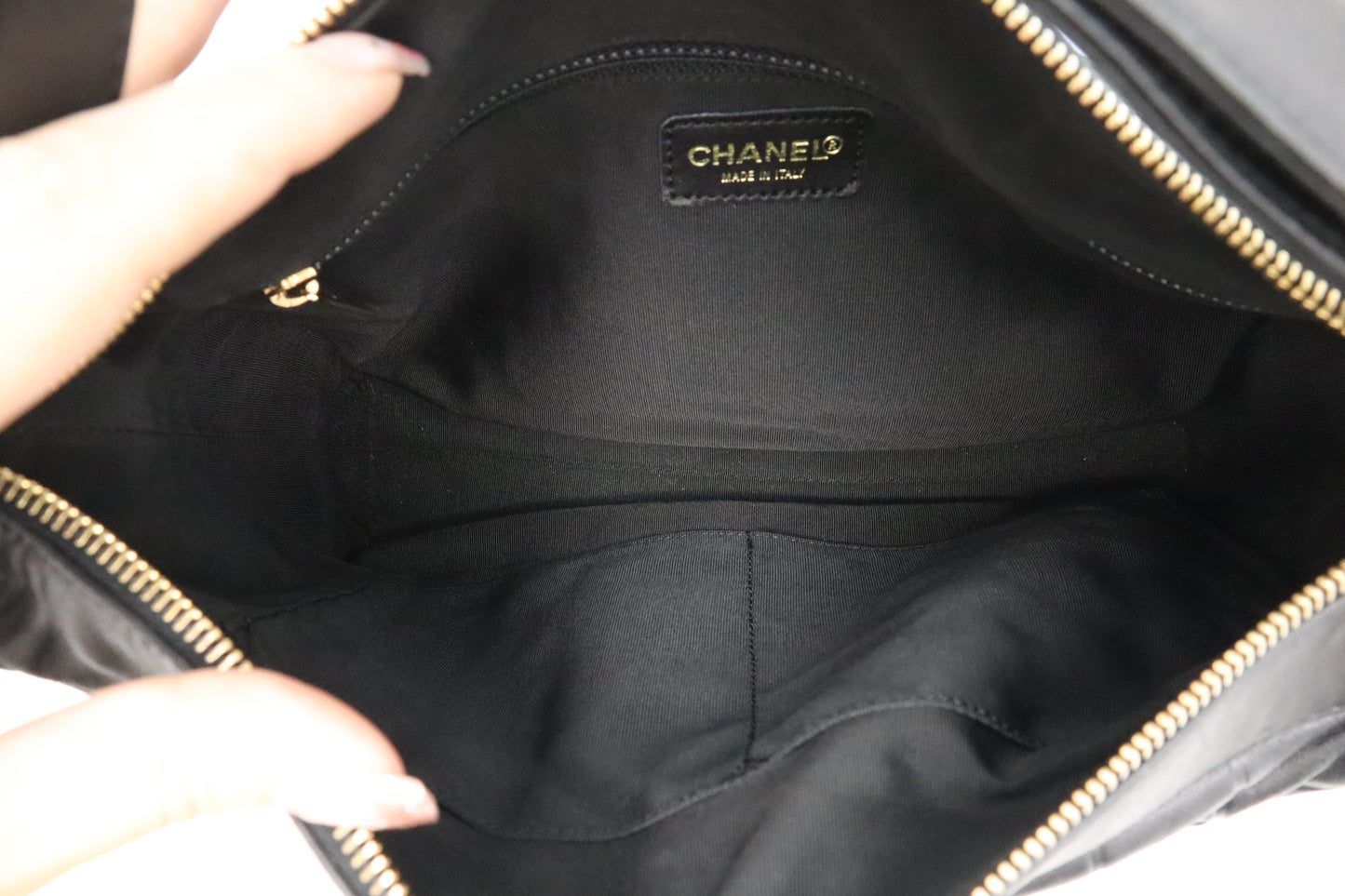 Chanel Chocobar Shoulder Bag in Black Leather