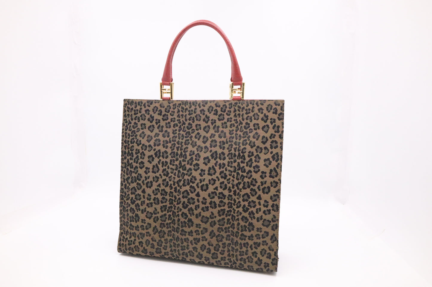 Fendi Tote in Leopard Print Canvas