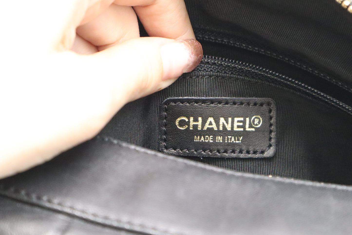Chanel Chocobar Shoulder Bag in Black Leather