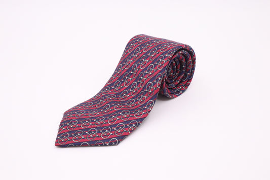 Hermès Tie in Blue and Pink Silk