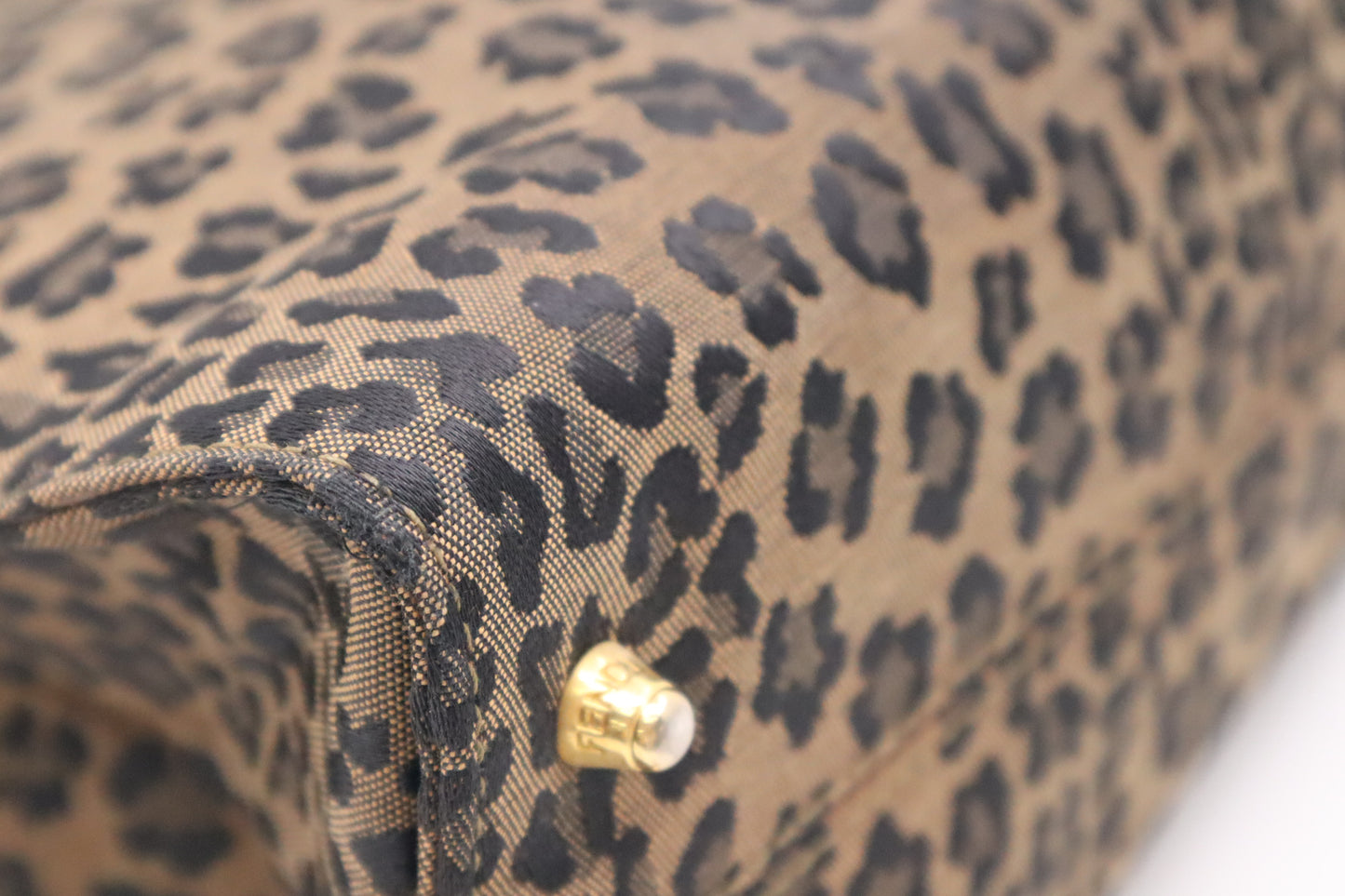 Fendi Tote in Leopard Print Canvas