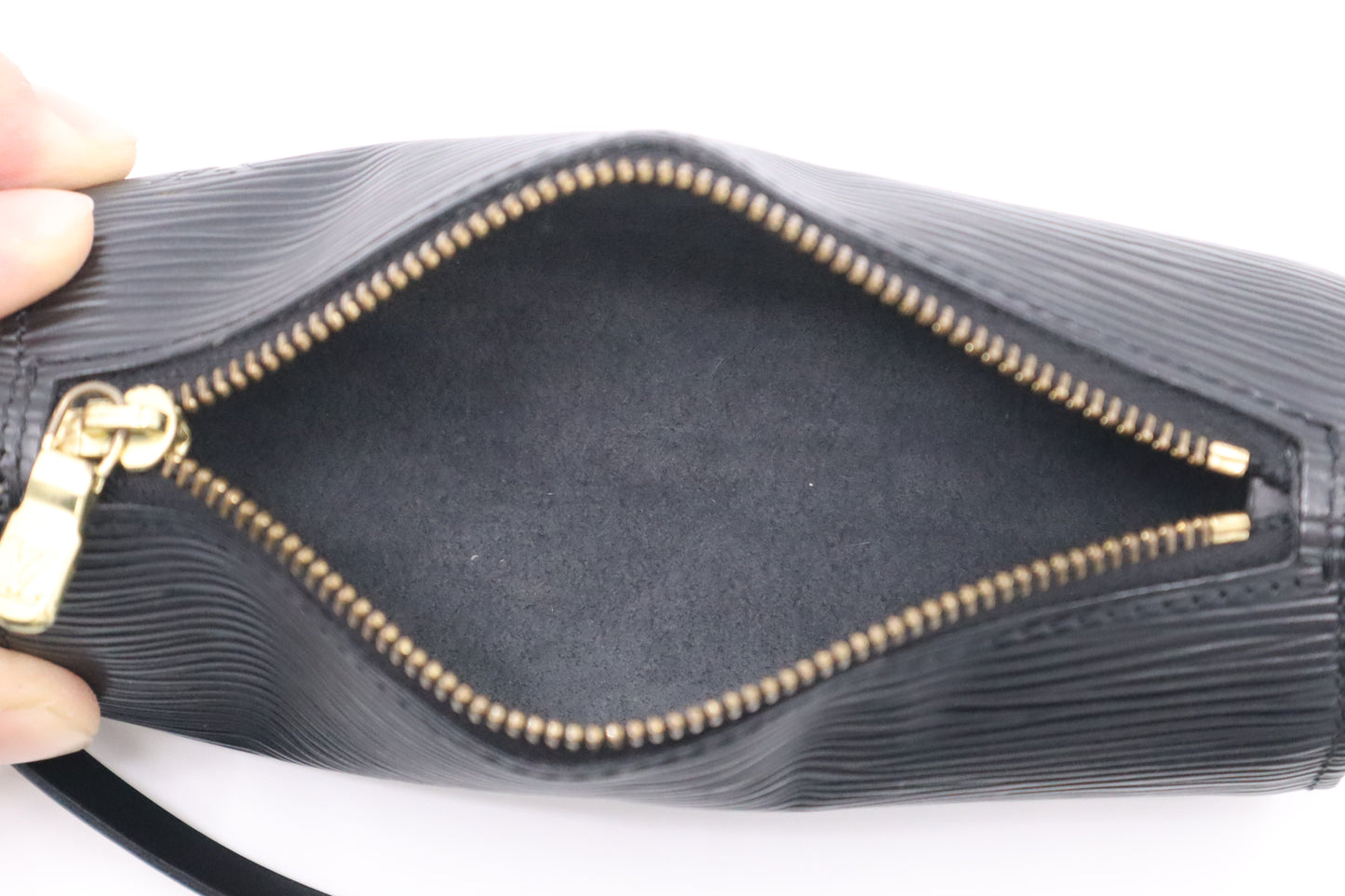 Louis Vuitton Papillon Pouch in Black Epi Leather