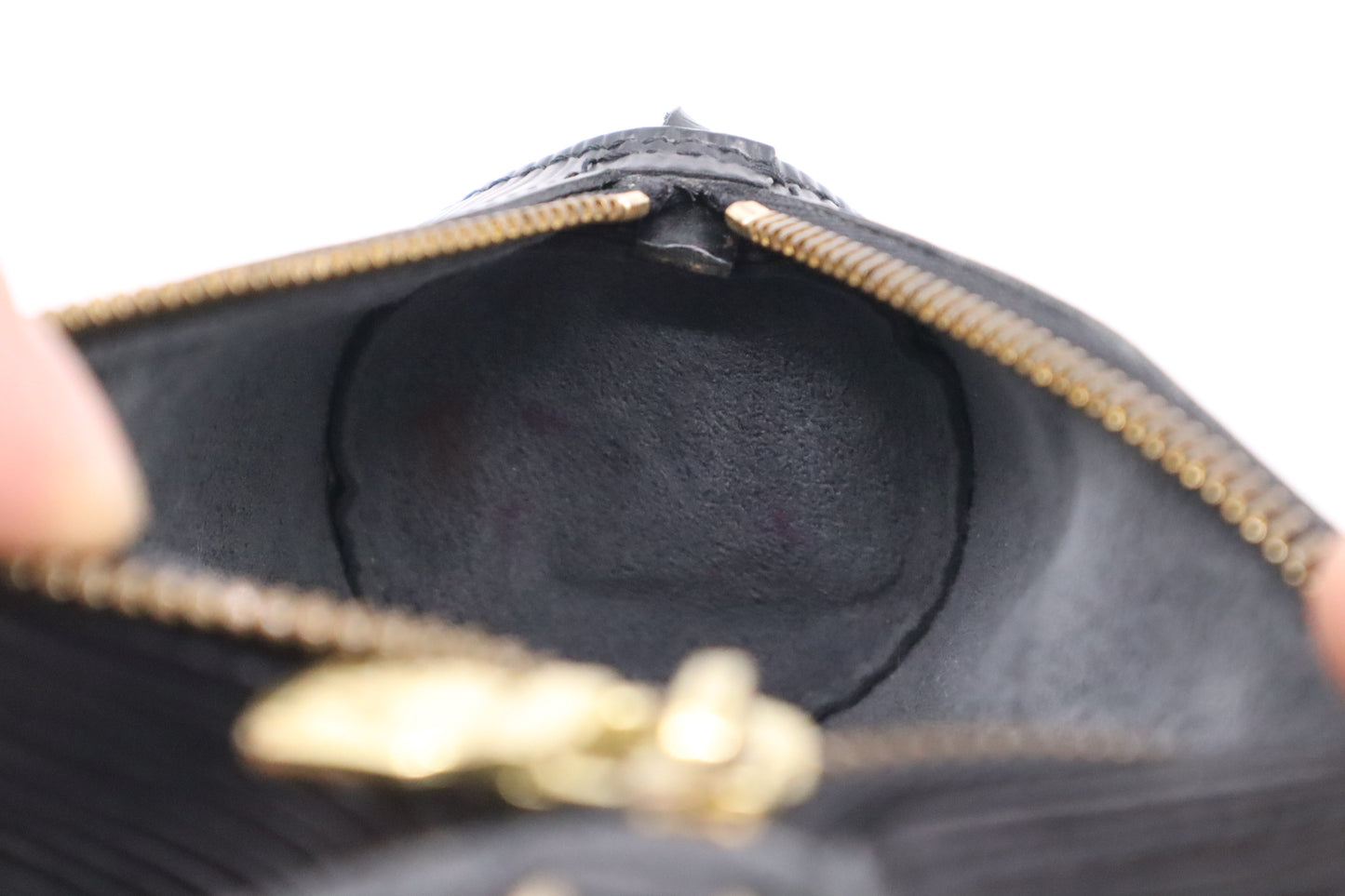 Louis Vuitton Papillon Pouch in Black Epi Leather